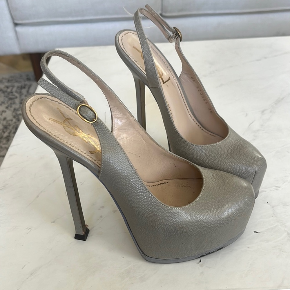 YSL sling back heels